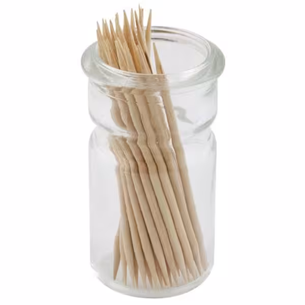 (6 stuks) tandenstokerhouder - materiaal: glas - Met vaatwasmachinebestendig - Ø 32mm - Hoogte: 63mm - Transparant