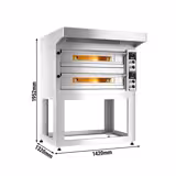 Elektrikli Pizza Fırını - Taş tabanlı - 33 cm x 4+4 Pizza Kapasiteli - dâhil: Davlumbaz & Alt Çerçeve - maks. 400°C