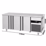 Commercial Bakery Refrigerated Worktable PREMIUM - 2,1 x 0.8 m -  3 Doors