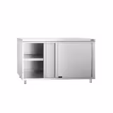 Edelstahl Arbeitsschrank PREMIUM - 1400x800mm - mit Schiebetür