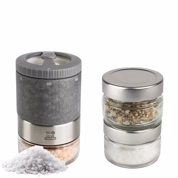 (6 pieces) PEUGEOT | MAESTRO - Salt Bar - u'Select - Light Graphite - Height: 110mm - incl. three premium salt jars