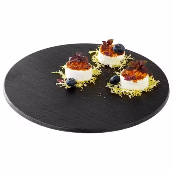 (6 pieces) Tray - SLATE - Melamine - Ø 300mm - Height: 10mm