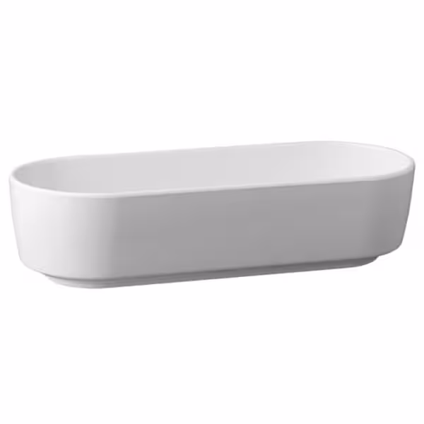 (6 st) Skål - CASUAL - Melamin - 1 l - oval - 105x265 mm - stapelbar - vit