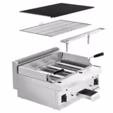 Grătar pe gaz cu piatră vulcanică (10,6 kW) - cu grill care se înclină