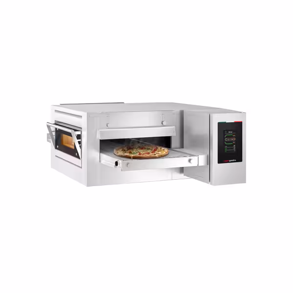Doorloop pizzaoven - 1400x2000x1110mm - 2 kamers - tot 350°C - Touch - Bandbreedte: 650mm
