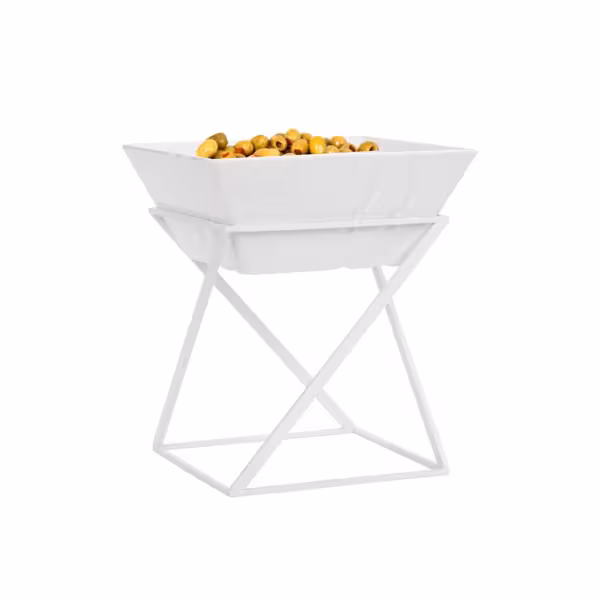 Etagere / Buffet Stand - White - square - Height: 275mm - incl. 1 Melamine bowl
