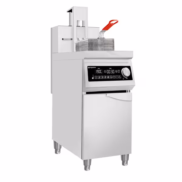 Inductie friteuse - 30 liter - 10 kW - digitale bediening - met automatische mandenlift