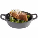 (60 pcs) Bowl - MINI - Melamine - 70ml - 115x85mm - Depth: 25mm - with carry handles - Grey