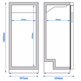 LIEBHERR | Réfrigérateur PERFECTION - 347 litres - Intérieur en plastique - Avec 1 porte en verre - Noir