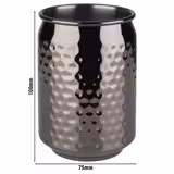 (6 szt.) COOL - Kubek do kawy - 350ml - Czarny - Stal nierdzewna 18/8 - sztaplowany