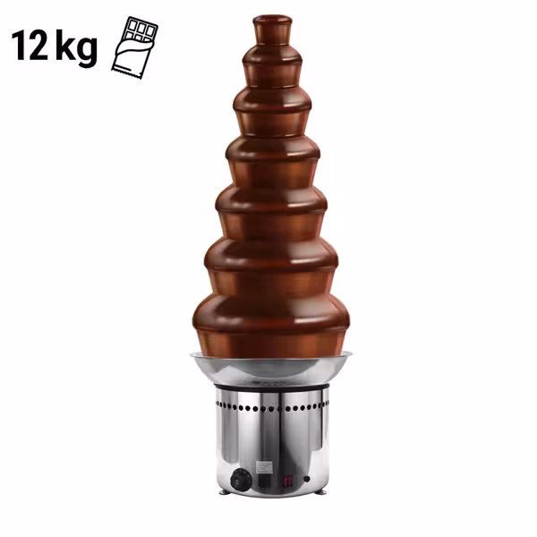 Profesyonel Çikolata Şelalesi Makinesi - 7 Katlı - Kapasite: 12kg - Güç: 400W - Yükseklik: 1000mm - Termostatlı