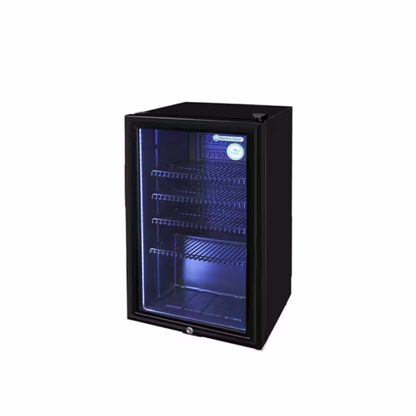 GASTRO-COOL | Barkoelkast - 360mm - 88 liter - 1 glazen vleugeldeur - Zwart