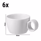 (6 szt.) LUX - Filiżanka do kawy [Maastricht] - 190ml - Elfenbeinowy - Porcelana - sztaplowana