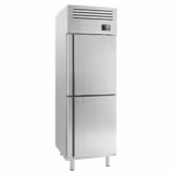 Tiefkühlschrank Edelstahl Premium PLUS - GN 2/1 - mit 2 Halbtüren