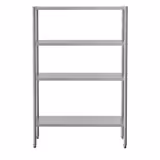 Edelstahlregal ECO - 1200x490mm - mit 4 Ablagen (VERSTELLBAR)