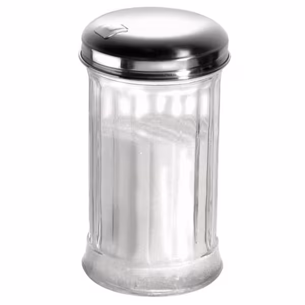 (6 peças) Distribuidor de açúcar - vidro - 320 ml - com tampa de dosagem