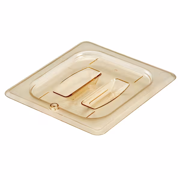 (6 pcs) CAMBRO | H-PAN™ - Heat-Resistant GN 1/6 Flat Lids - with Handle - Amber