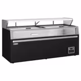 Commercial multideck display freezer - 2104mm - 992L - with 3 sliding glass doors & 6 shelves - incl. island freezer - Black