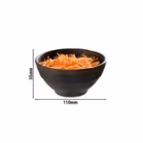 (6 uds) Bol redondo - MARONE - Melamina - 0,2L - Ø110mm - Negro/Marrón