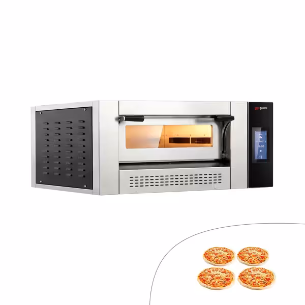 Gas pizzaoven - 1100x950x520mm - 1 kamer - 1x4 pizza’s Ø30cm - tot 400°C - Touch (chamotte bakvloer)