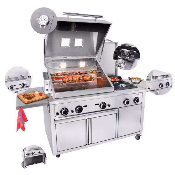 Gasbarbecue - Grillstation - 22,5kW - 2 branders - Roestvrij staal