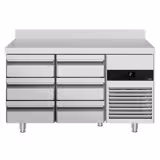 Commercial Counter Fridge PREMIUM - 1400x700mm - with 6 drawers - with upstand - capacity 281 litres