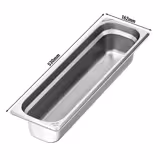 (6 Stück) Edelstahl GN-Behälter 2/4 - Höhe: 100mm