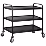 Carrello di servizio - 1000x600mm - con 3 ripiani - Nero