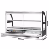 Sıcak Tutma Vitrini - tavuk için - 1098mm - 1,8kW - 2 raflı - çekilebilir kesme tahtalı - Set Üstü