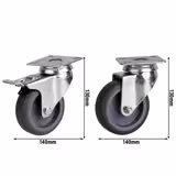  Set di ruote per banchi e armadi refrigerati BGKF, BKTF, BLF, GTF, KSF, KTF, KUF, POF, TF, TKSF e ZTSF