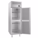 Upright Fridge Stainless steel PREMIUM PLUS - GN 2/1 - 560L - with 2 half doors