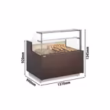 Broodvitrine (ongekoeld) RIGA - 1370x990mm - 2 planken - veiligheidsglas - LED-verlichting