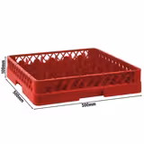 Glazenwaskorf 1/1 - 500x500mm - 49 vakken - rood - past op ARU49N