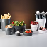 (60 ks) Mini dip miska - FLOWER POT - Melamin - 40 ml - Ø 60 mm - bílá