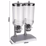 Graandispenser - FRESH+EASY - dubbel - met draaisysteem - 2x 4,5 liter - RVS standaard