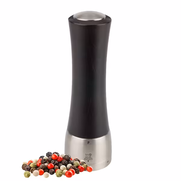 (6 pieces) PEUGEOT | DAMAN-MADRAS - Pepper Mill - u'Select - Stainless Steel/Chocolate - Height: 210mm