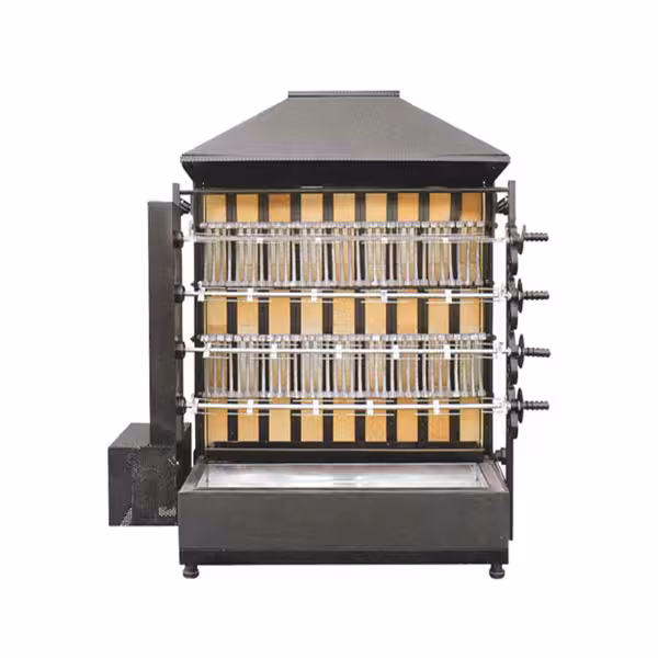 Charbon de bois Rôtissoire à poulets Rotative - avec 4 broches pour jusqu’à 20 poulets