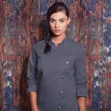 (6 pièces) KARLOWSKY | Veste de cuisine femme style jeans - Noir Vintage - Taille : 34