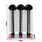 (2 pièces) FUCHS | DELFIN® Brosse à vaisselle en verre - 3x240mm - avec plaque de base en métal - 1-2-3