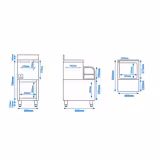 Cocktail werktafel - Rvs - 400x590mm - met opstelvlak voor blender & spoelbak