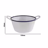 (6 τεμ.) Μπολ μελαμίνης - ENAMEL LOOK - 0,30 l - 150x115x65 mm - με λαβές μεταφοράς | στοιβαζόμενο - λευκό-μπλε