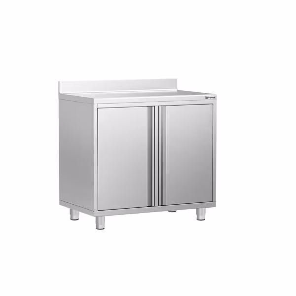 RVS Werkkast - voor koffiezetapparaat - 1000x600mm - met 2 draaideuren - met achteropstand