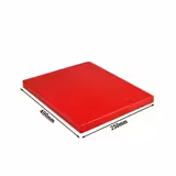 Snijplank - 250x400mm - Dikte: 20mm - HACCP-conform - HDPE - Rood - Antislipvoetjes - Vaatwasmachinebestendig