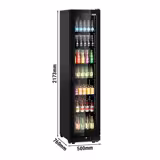 Drankenkoelkast - 500mm - 463L - frameloze glasdeur - 1 glasdeur & LED-interieurverlichting - zwart