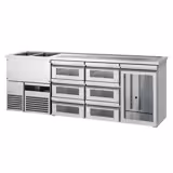 Direct Draw Beer Dispenser / Kegerator PREMIUM - 2500x700mm - Single Glass Door & 6 Drawers