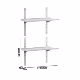 Étagère murale ECO en inox - 1200 × 400 mm - avec 2 étages