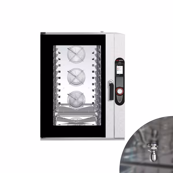Bakery-Electric Commercial Combi Oven - Touchscreen Controls - 10x EN 600x400 - incl. Automatic washing system