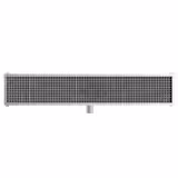 Stainless Steel Channel Drain - AISI 304 - 1650x300mm - low-profile - side outlet - Ø70mm - removable grate