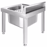 Freestanding Stainless Steel Bucket Sink – 500x500x550mm-1 Bowl-Splashback-Perforated Grid