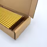 (50 unid) Palhinhas de vidro reutilizáveis - 230mm - ø 8mm - direitas - Dourado - incl. 1 nylon escova de limpeza